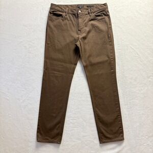 Banana Republic Traveler Pants Men Sz 34x32 Brown Slim Fit Chino Casual Office